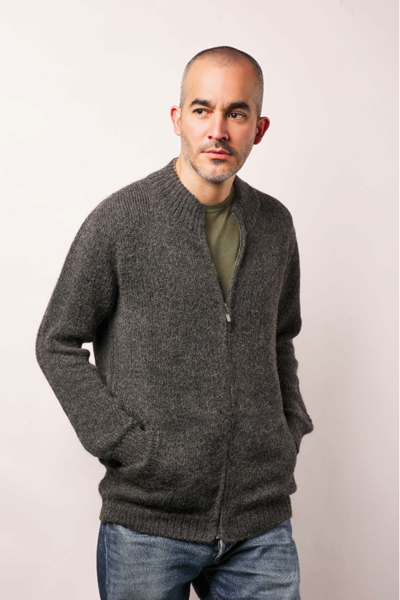 Cardigan - Grey Zip Cardigan Raffa
