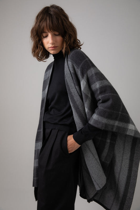 Cashmere - Super elegant vendbar Poncho