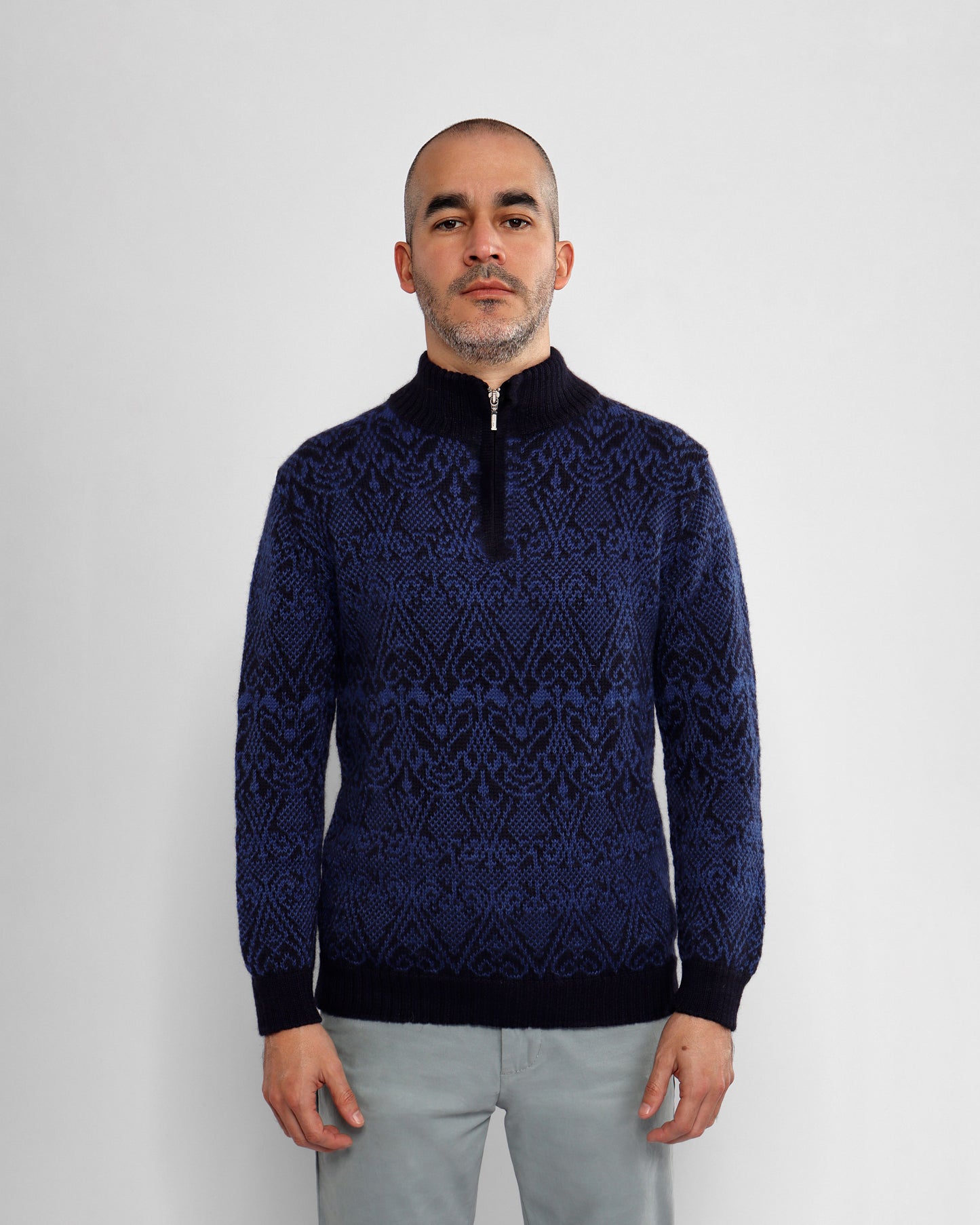 Sweater - Blue 1/4 zip Raffa
