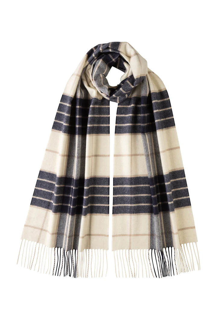 Tartan Wide Scarf - Cashmere