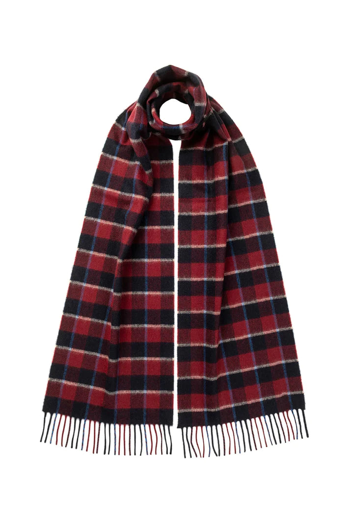 Bordered Gingham Scarf - Cashmere