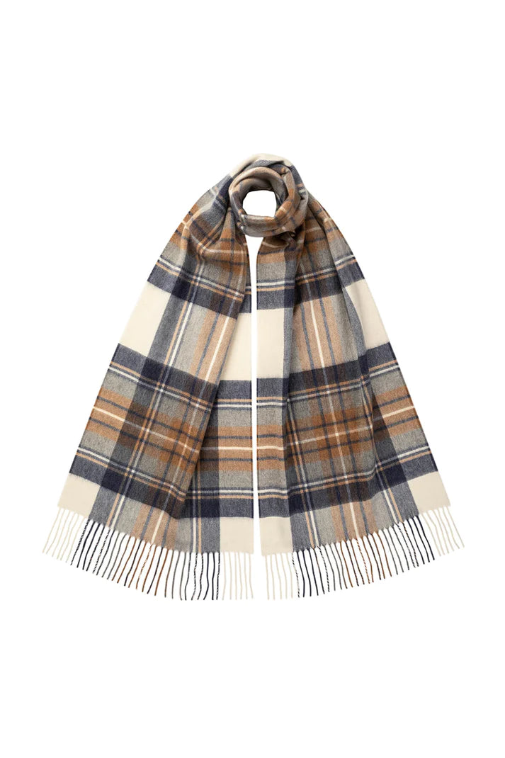 Tartan Wide Scarf - Cashmere