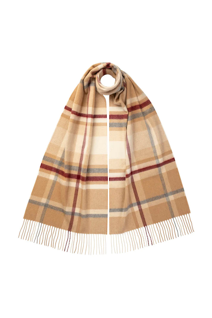 Flannel Check Scarf - Cashmere