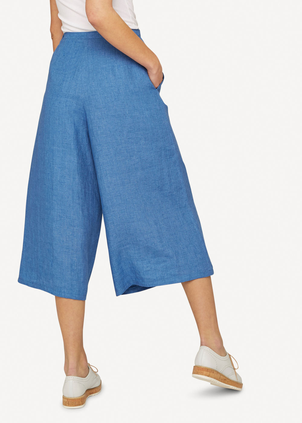 Oleana - Linen Culotte - Blå