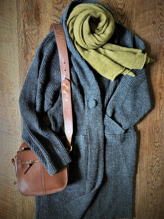 Alpaca Rib Strik Cardigan