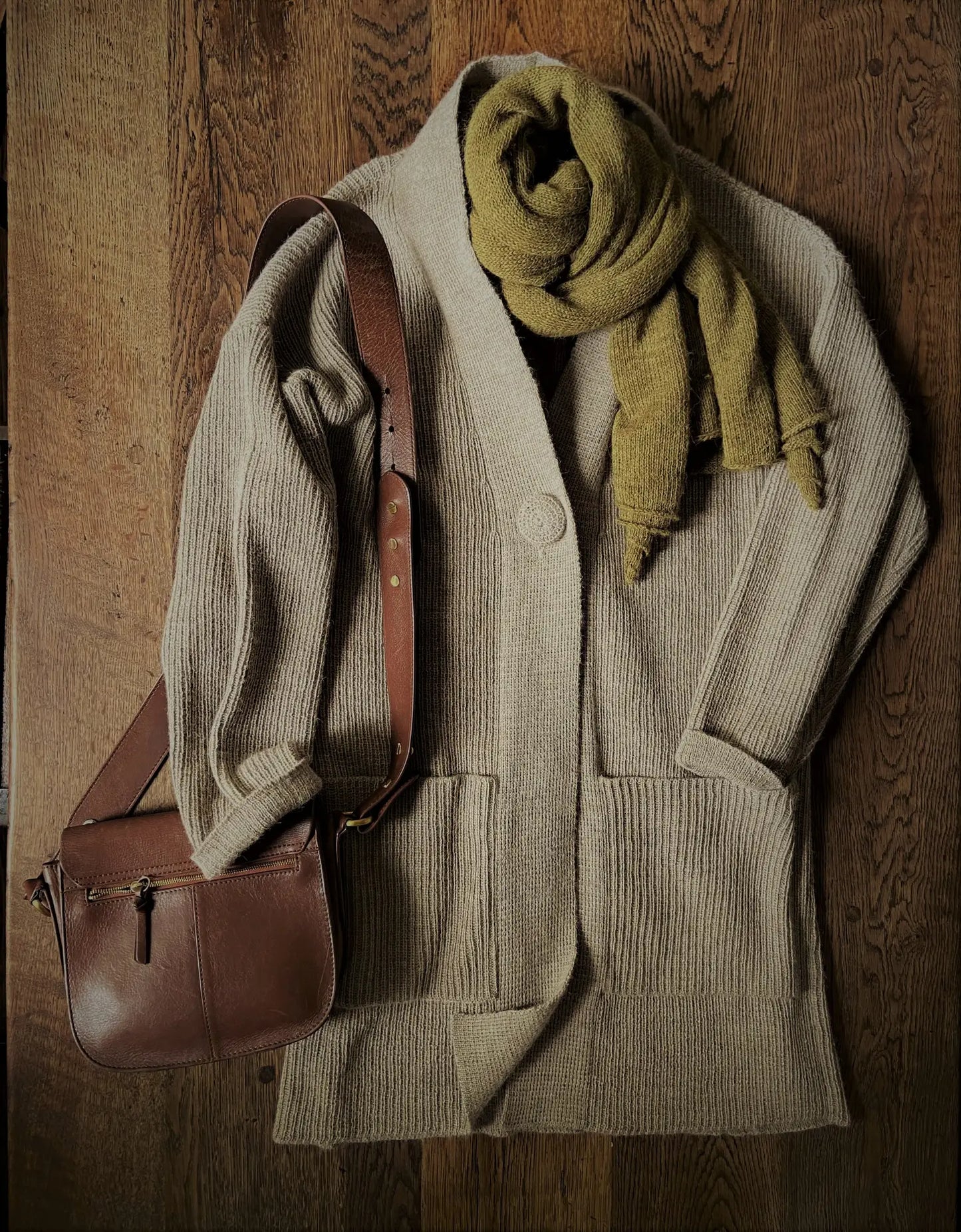 Alpaca Rib Strik Cardigan