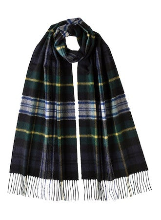 Tartan Wide Scarf - Cashmere