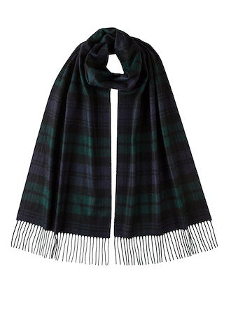 Tartan Wide Scarf - Cashmere
