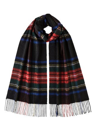 Tartan Wide Scarf - Cashmere