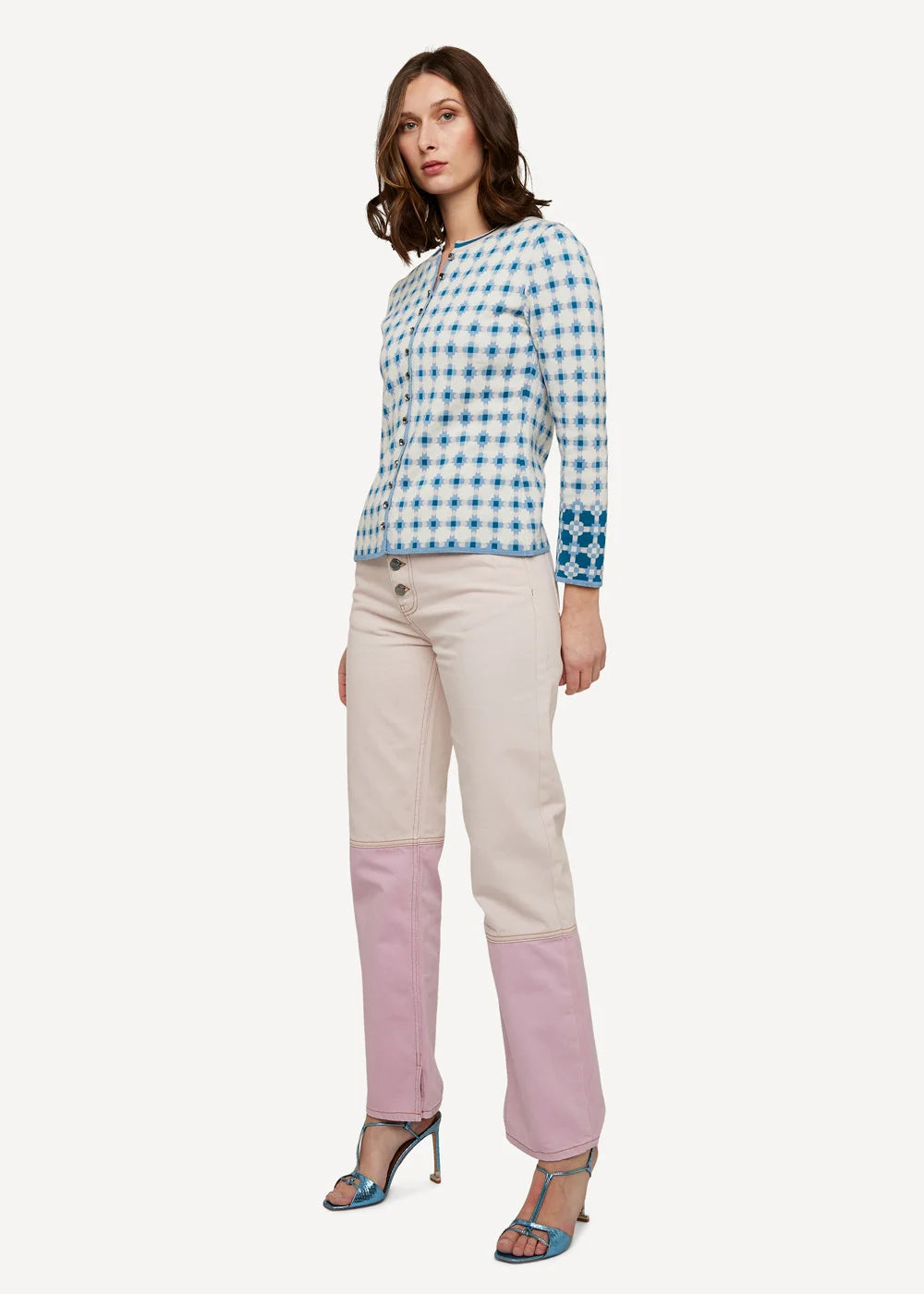 Oleana - Pattern Paper cardigan - Cloudy