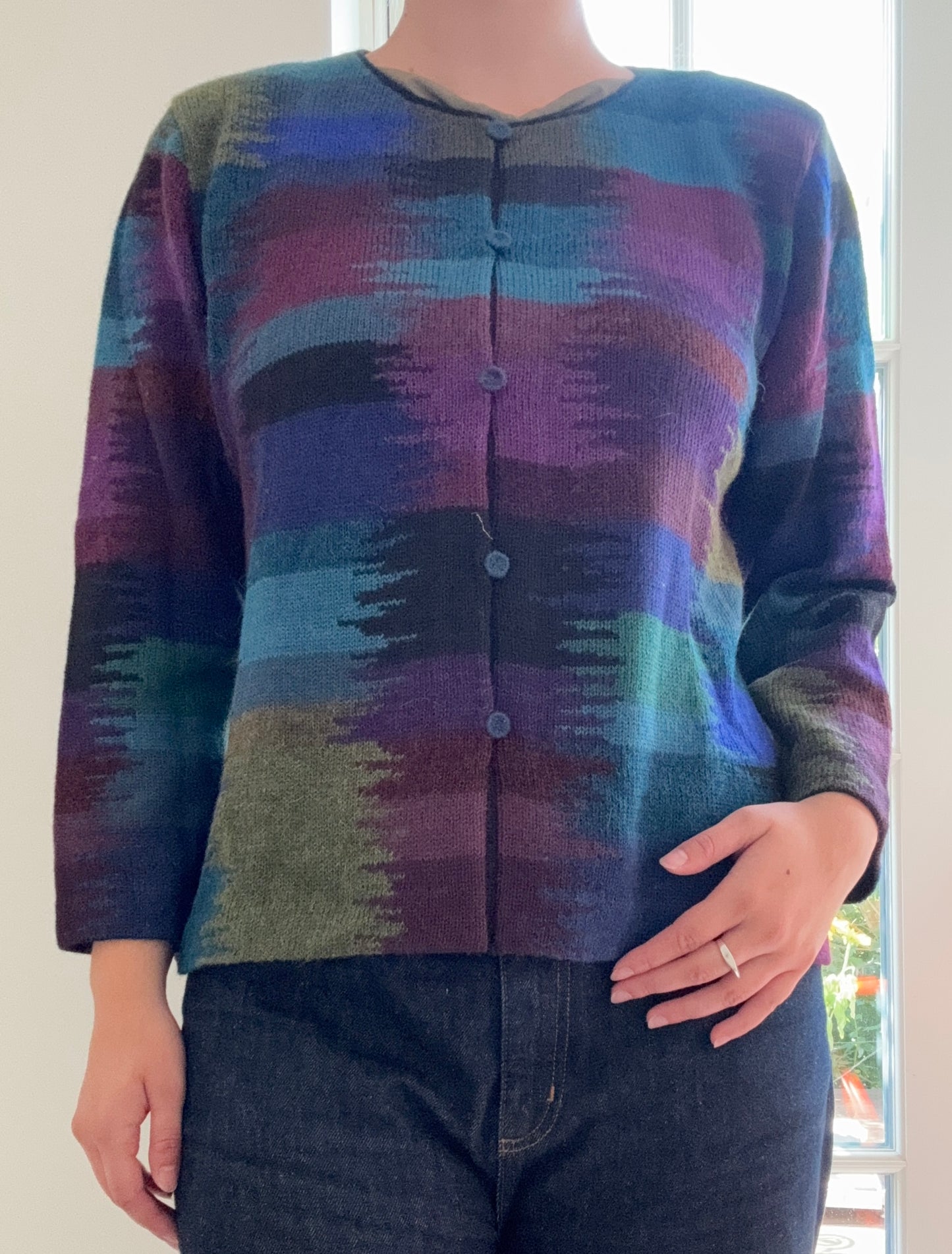 Alpaca Cardigan - Brochazo Blue