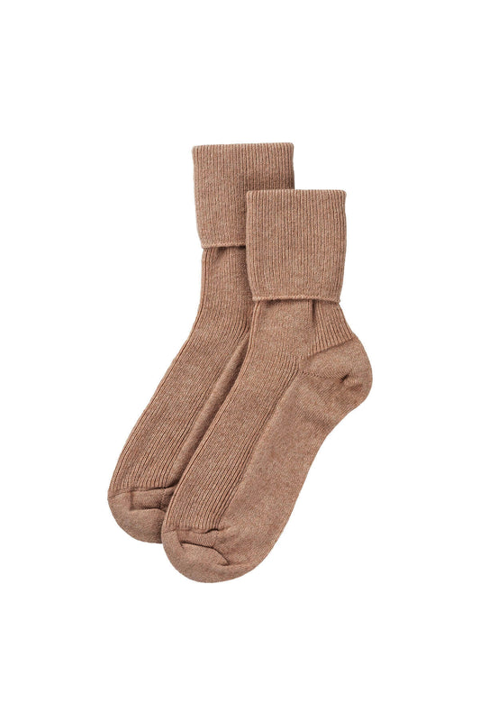 Ribbed Ankle Socks - Cashmere