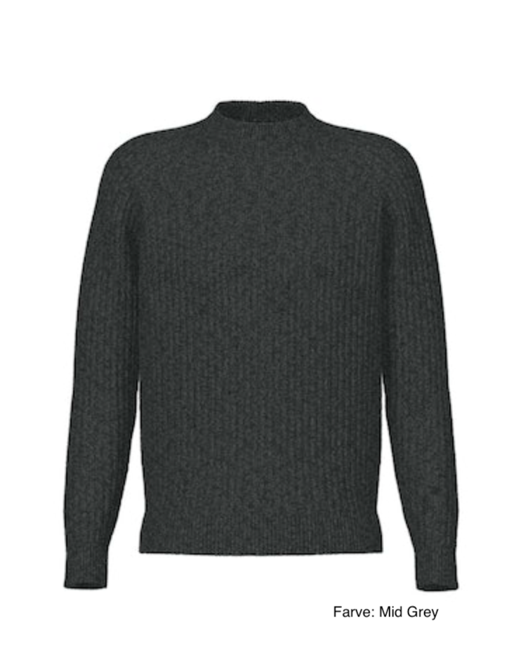 Ribbed Round Neck Sweater - Cashmere