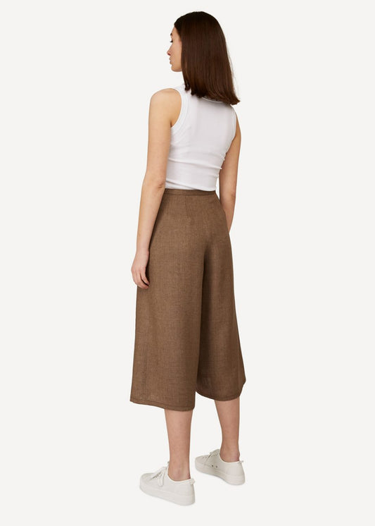 Oleana - Linen Culotte - Brown