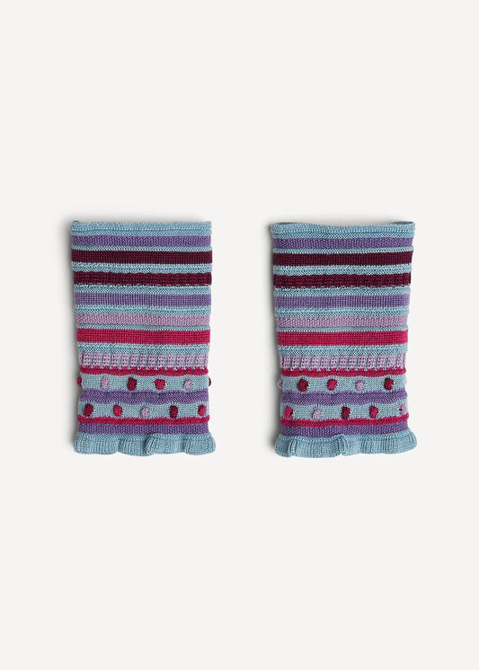 Oleana - Stripe and Flounce wristlets - Light blue